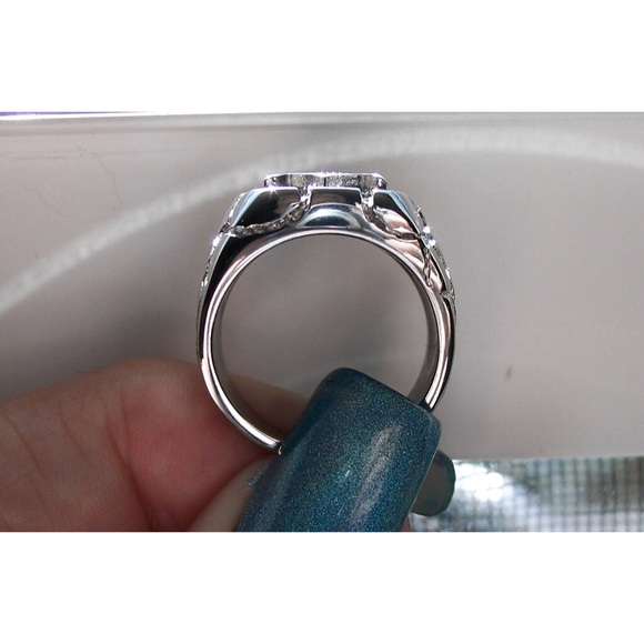 STAINLESS STEEL Men’s Masonic Nugget Ring - Picture 5 of 12